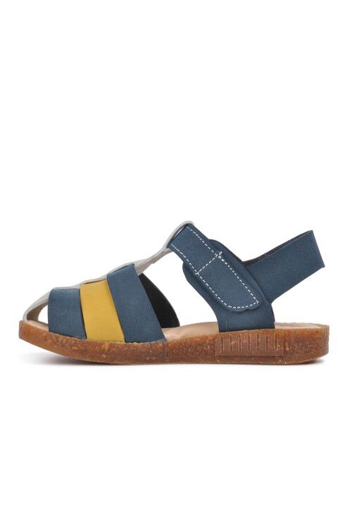 Navy Blue Mustard Orthopedic Boys Sandals 210111 C