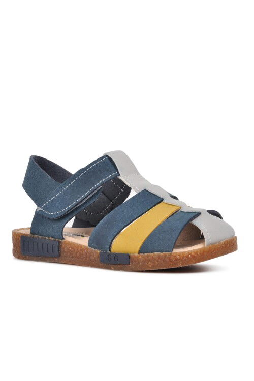 Navy Blue Mustard Orthopedic Boys Sandals 210111 C
