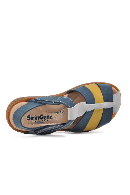 Navy Blue Mustard Orthopedic Boys Sandals 210111 C