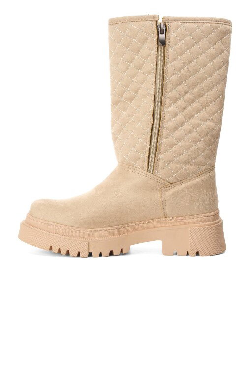 Krem Süet  Kadın Bot 2226 Z