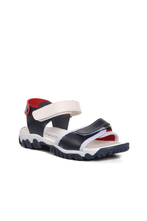 Lacivert Kırmızı Ortopedik Erkek Çocuk Sandalet 22Y06 F