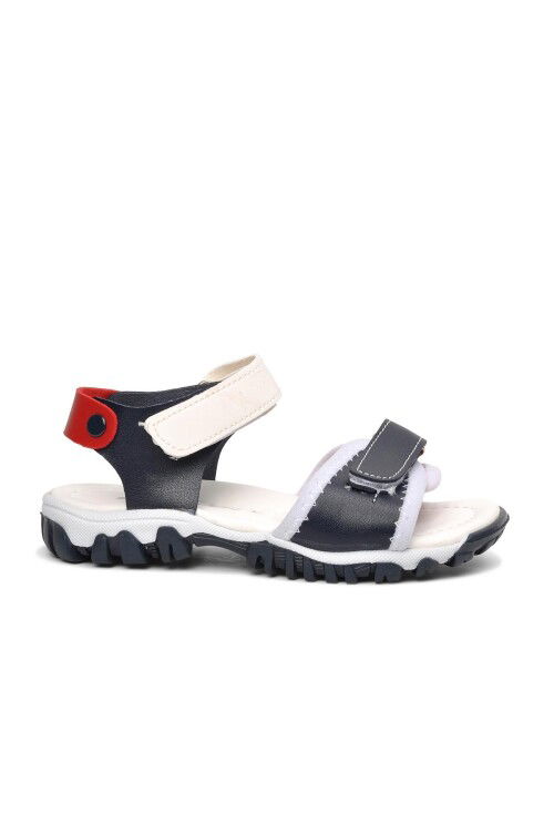 Navy Blue Red Orthopedic Boys Sandals 22Y06 P