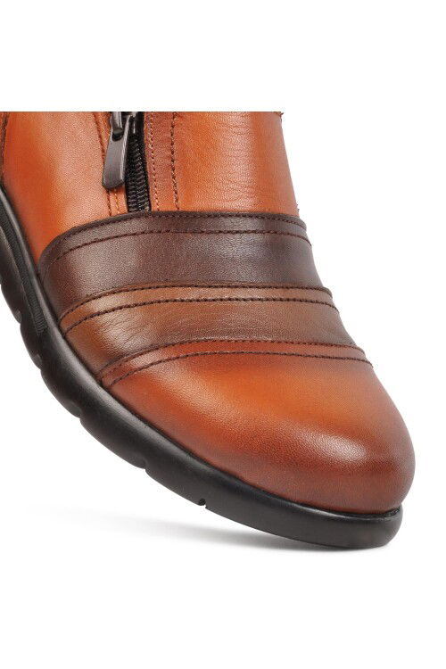 Tan Genuine Leather Womens Casual Shoes 230-24K Z