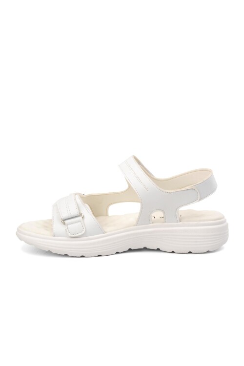 Beyaz  Kadın Düz Sandalet 336 Z