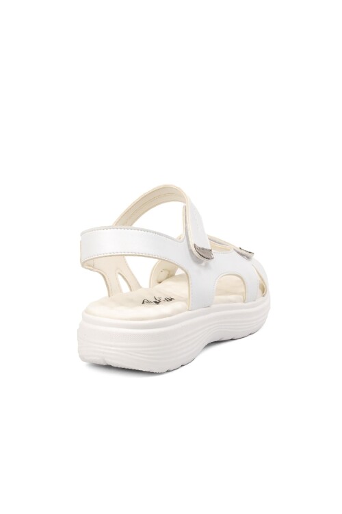 Beyaz  Kadın Düz Sandalet 336 Z