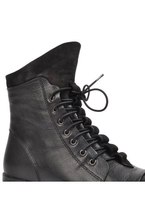 Black Genuine Leather Womens Boots 502 Z