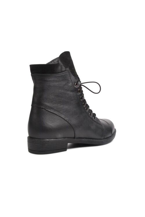 Black Genuine Leather Womens Boots 502 Z