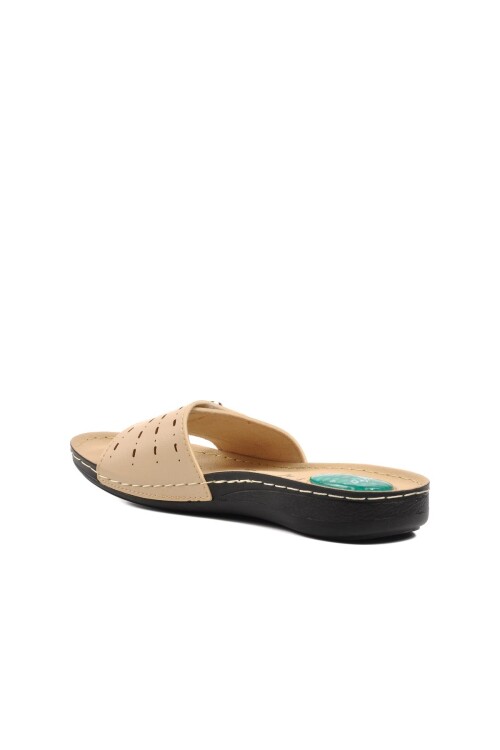 Beige Gel Sole Anatomic Womens Slippers 6808 Z