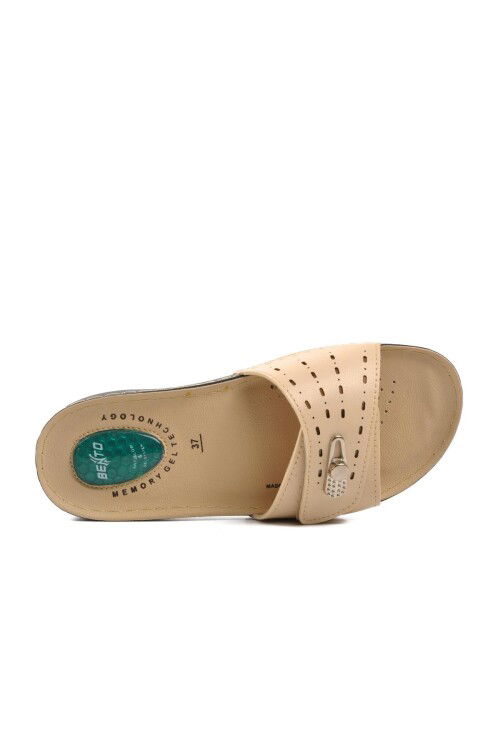 Beige Gel Sole Anatomic Womens Slippers 6808 Z