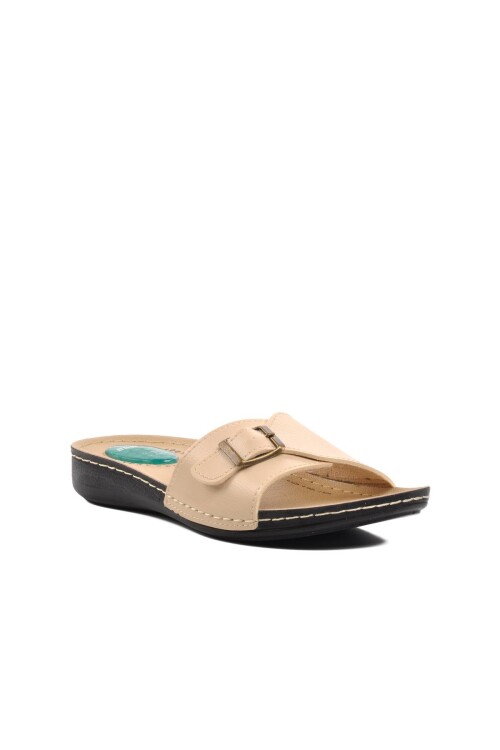 Beige Anatomic Gel Sole Womens Slippers 6811 Z