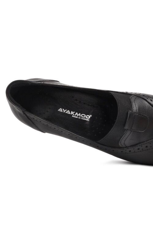 Black Anatomical Genuine Leather Womens Casual Shoes 888 Z