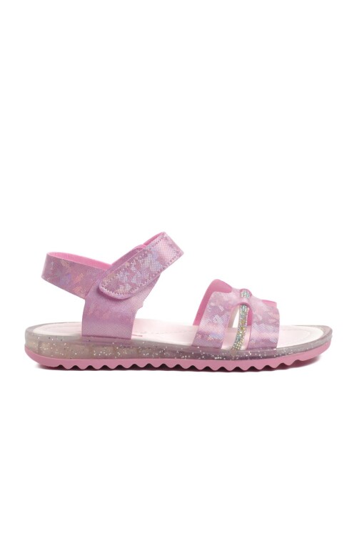 Pembe Simli  Kız Çocuk Düz Sandalet Ayakmod Arz 1000 F