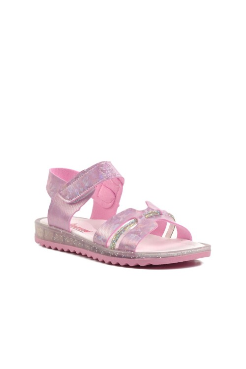Pembe Simli  Kız Çocuk Düz Sandalet Ayakmod Arz 1000 F