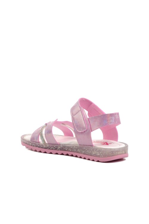 Pembe Simli  Kız Çocuk Düz Sandalet Ayakmod Arz 1000 F