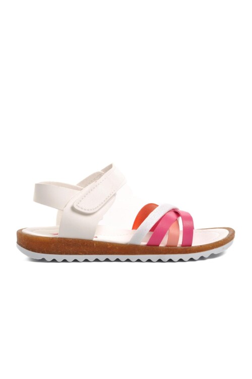 White Fuchsia Orthopedic Girls Sandals 1100 F