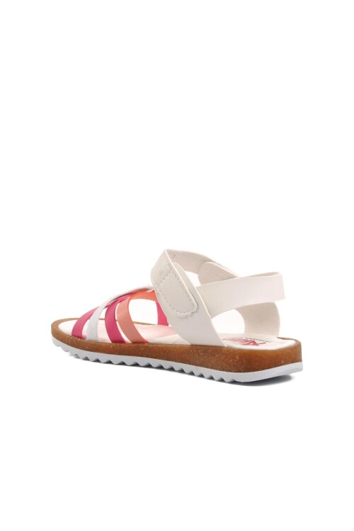White Fuchsia Orthopedic Girls Sandals 1100 F