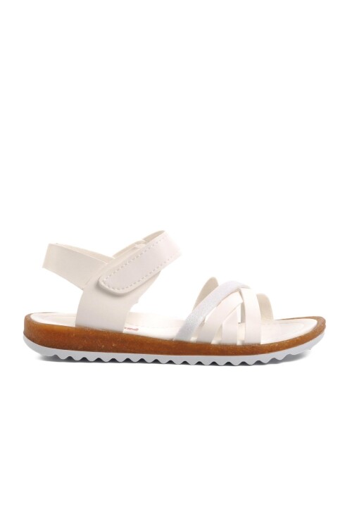 White Orthopedic Girls Sandals 1100 F