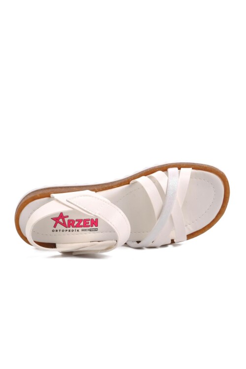 White Orthopedic Girls Sandals 1100 F