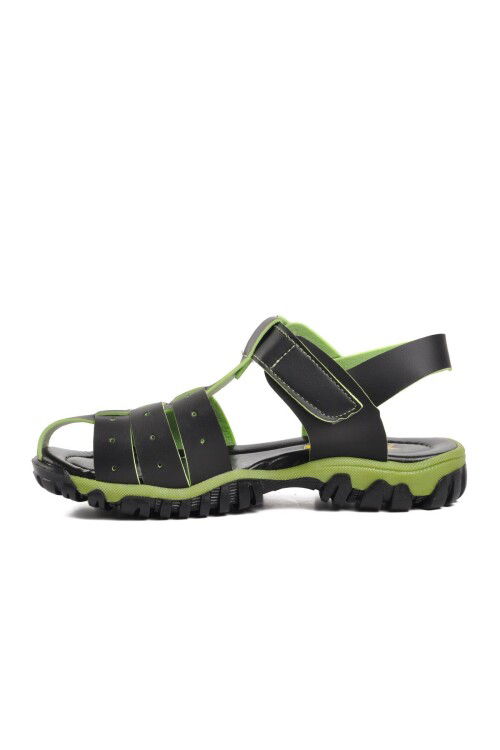 Black Orthopedic Boys Sandals 3100 F