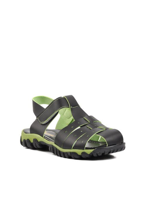 Black Orthopedic Boys Sandals 3100 F