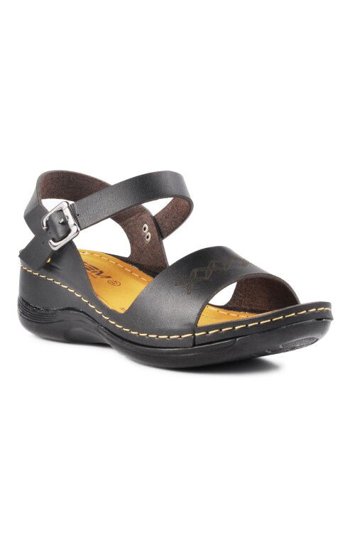 Black Womens Flat Sandals Esm246