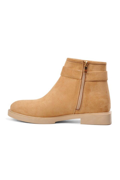 Beige Suede Womens Boots K020 Z