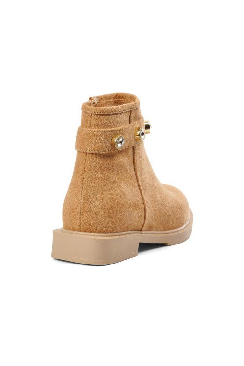 Beige Suede Womens Boots K020 Z