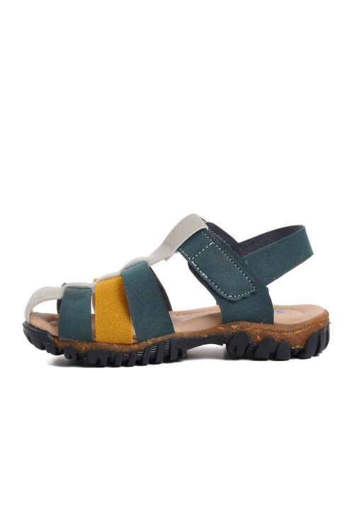 Navy Blue Yellow Boys Sandals Şng 210111 P