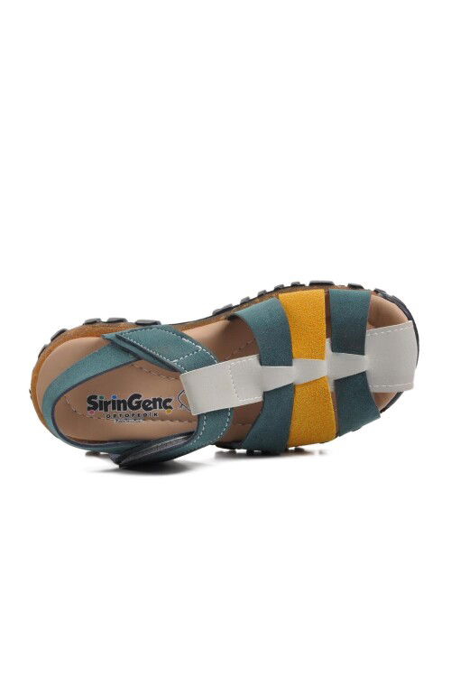 Navy Blue Yellow Boys Sandals Şng 210111 P