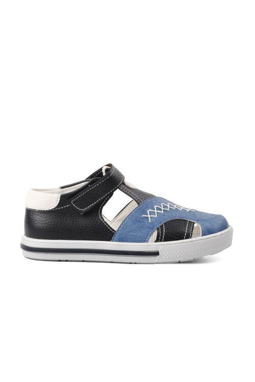 Navy Blue-White-Denim Boys Casual Shoes Ayakmod Şng 2900 F