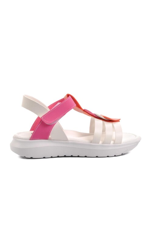 White Fuchsia Girls Orthopedic Sandals Şng 8020 F