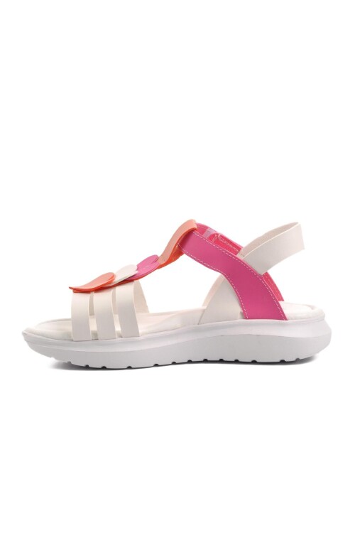 White Fuchsia Girls Orthopedic Sandals Şng 8020 F