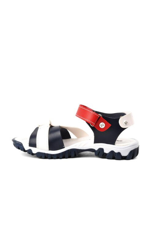 Navy Blue-White Boys Sandals 22Y04 F
