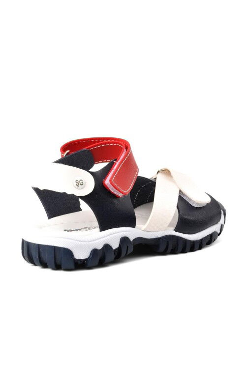 Navy Blue-White Boys Sandals 22Y04 F