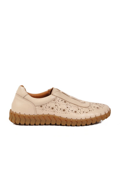 Bej Hakiki Deri Kadın Casual Ayakkabı 2010730Y Z