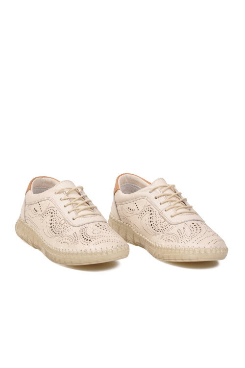 Bej Hakiki Deri Kadın Casual Ayakkabı 26370011Y Z