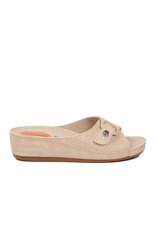 Bej Jel Taban Hafif Anatomik Kadın Terlik 09-701 Z