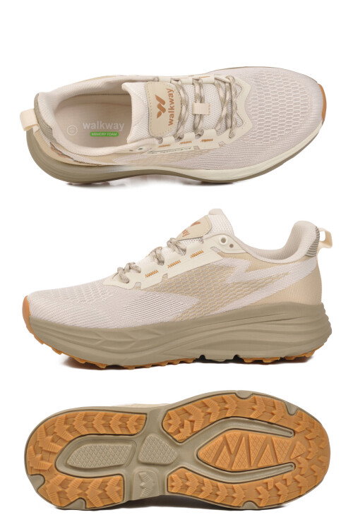 Bej Fileli Hafif Esnek Hafızalı Taban Erkek Spor Ayakkabı Flexion M