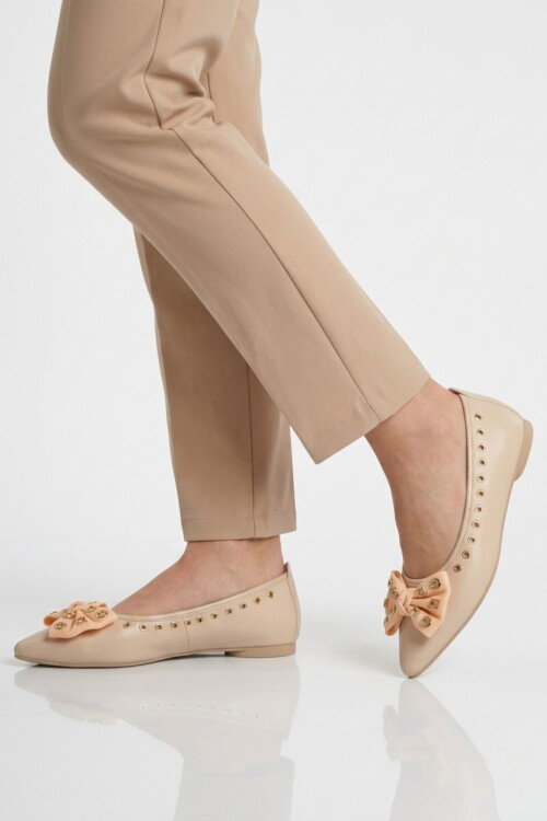 Bej Hafif Esnek Kadın Babet Ayakkabı 351092 Z