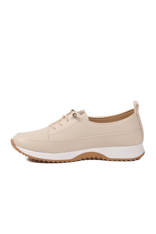 Bej Lastik Bağcıklı Hafif Kadın Casual Ayakkabı 060 Z
