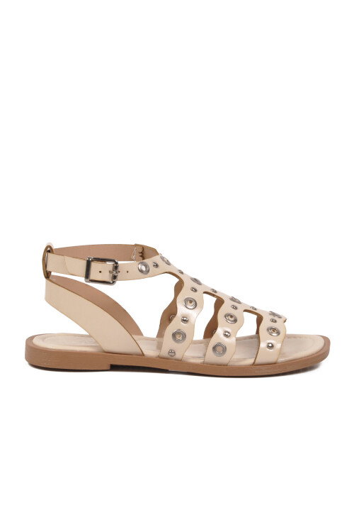 Bej Hafif İnce Taban Yumuşak Tabanlı Kadın Sandalet 335337 Z