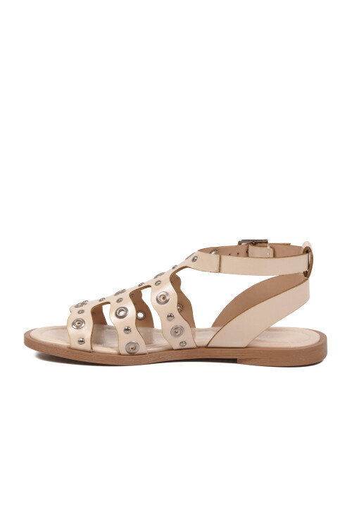 Bej Hafif İnce Taban Yumuşak Tabanlı Kadın Sandalet 335337 Z