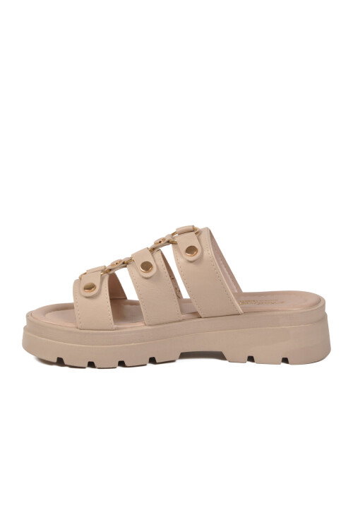 Bej Hafif Yumuşak Taban Kadın Terlik 35351 Z