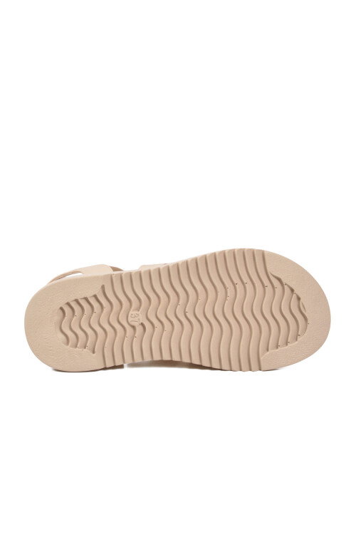 Kadın Bej Hafif Bilekten Elastik Sandalet 35397 G