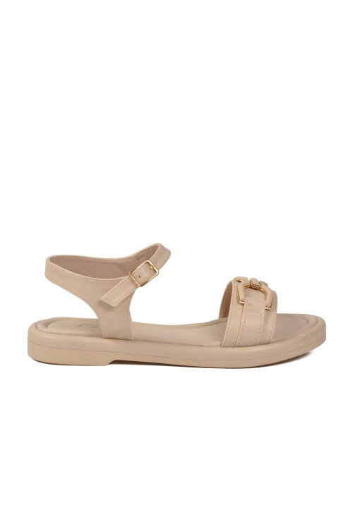 Bej Kadın Tabanı Yumuşak Hafif Sandalet 35442 Z