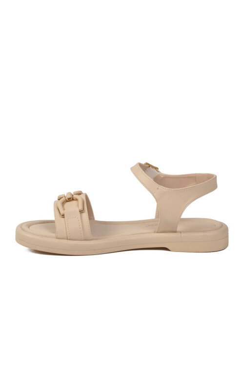 Bej Kadın Tabanı Yumuşak Hafif Sandalet 35442 Z