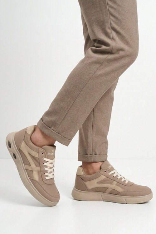 Bej Keten Hafif Esnek Erkek Casual Ayakkabı 2308 M
