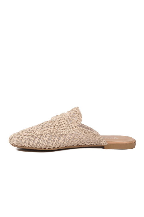 Bej Triko Hafif Önü Kapalı Kadın Terlik 335391 Z