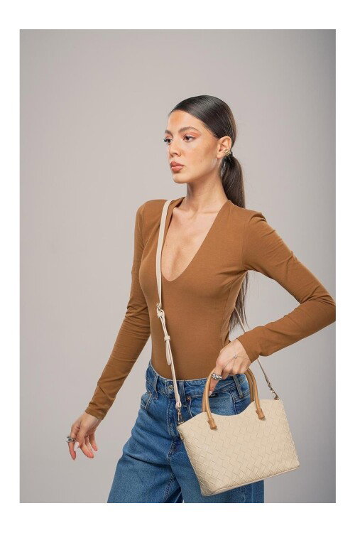 Bej Kadın El ve Omuz Çantası 17844