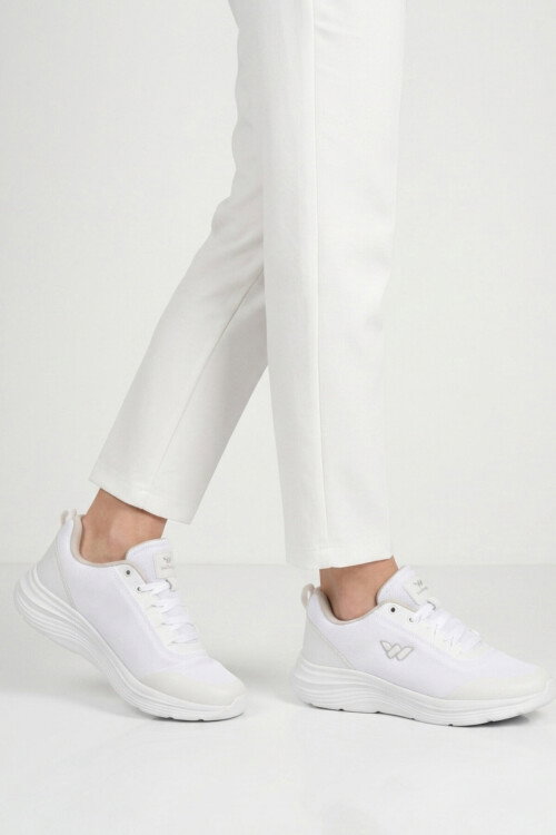 Beyaz Fileli Hafif Esnek Hava Alabilen Unisex Spor Ayakkabı Pete G